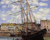 克劳德 莫奈 : Boat at Low Tide at Fecamp